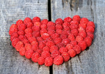 raspberries-in-heart-shape